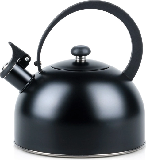 Hervidor de acero con silbato de 3 l, negro mate