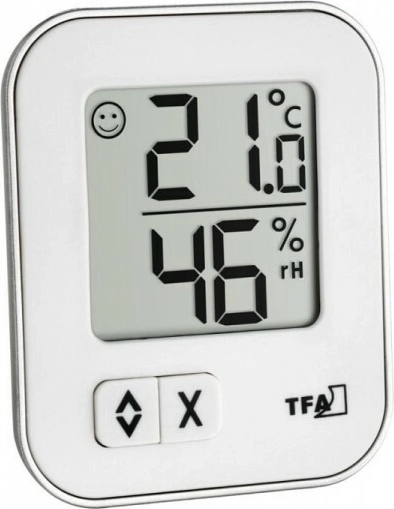 Termómetro digital con higrómetro TFA MOXX, blanco