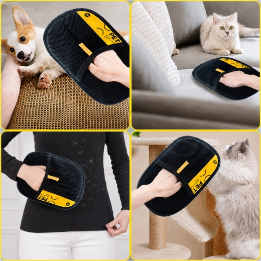 Guante estático para eliminar el pelo de perros y gatos