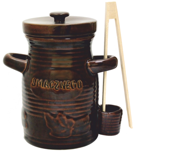 Recipiente de fermentación de cerámica de 1,5 l con tapa y pinzas
