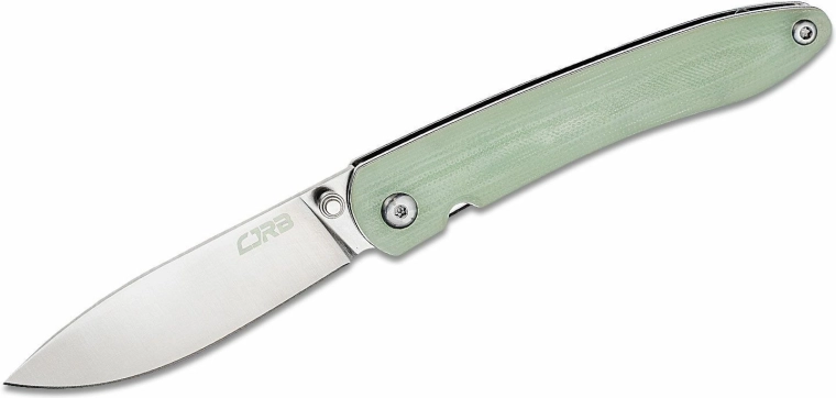 Navaja de bolsillo CJRB Ria 7,5 cm, sand polish, verde transparente, G10