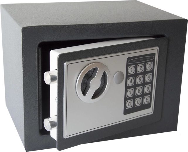Caja fuerte digital 230 × 170 × 170 mm con llave de emergencia