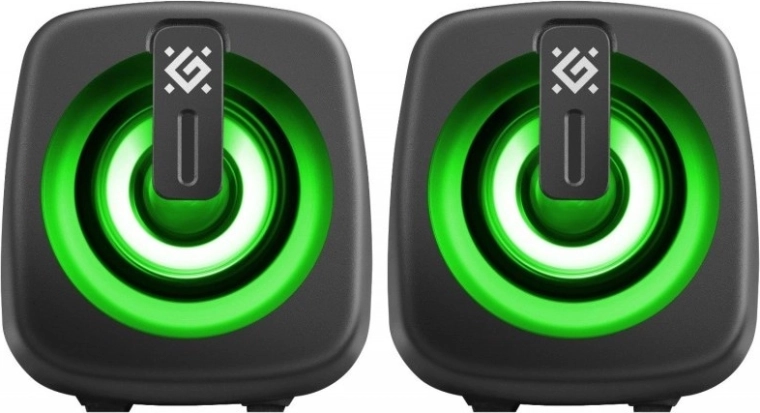 Altavoces para ordenador 2.0 con LED, alimentación USB, 6 W – negros