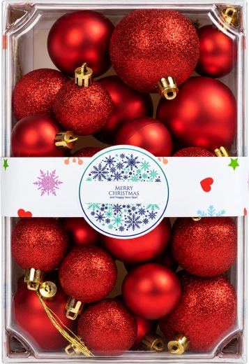 Adornos navideños brillantes e irrompibles - juego de 26 unidades