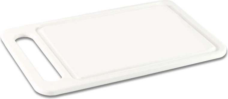 Tabla para servir y cortar 24 × 15 cm – plástico blanco