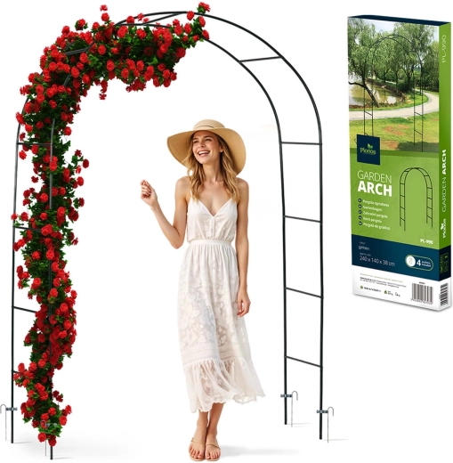 Pérgola metálica de jardín con arco 240 cm