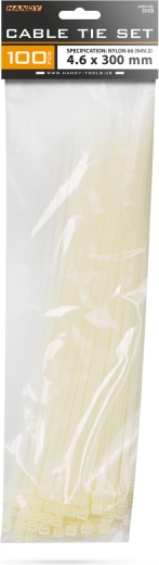Bridas transparentes para cables de 300 × 4,6 mm, 100 unidades