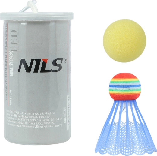 Volante de bádminton y pelota de espuma con LED NILS NBL6092