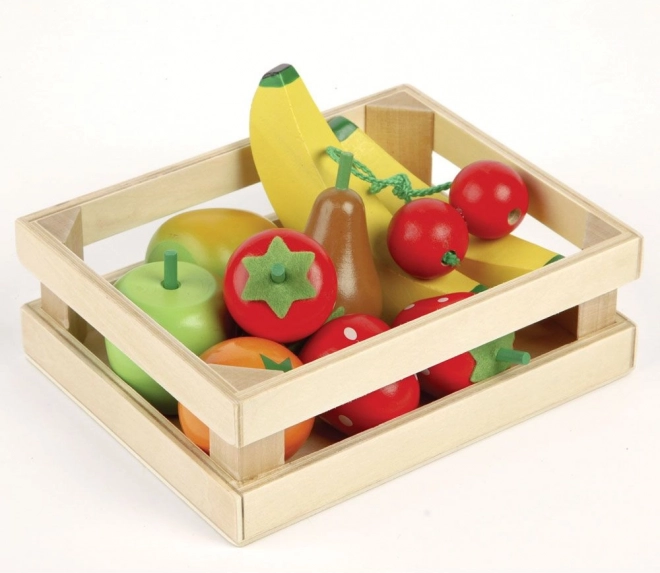 Tidlo caja de madera con frutas