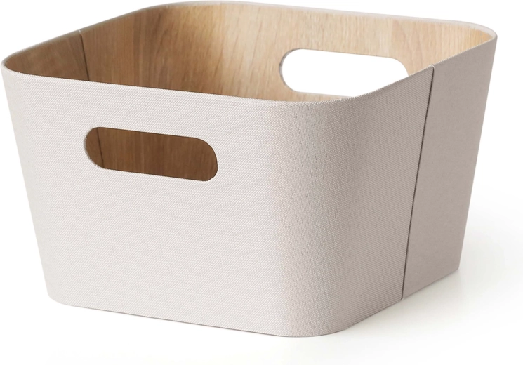 Cesta de almacenamiento blanco crema 27 × 27 × 16 cm