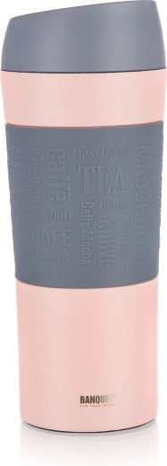 Vaso térmico MATTY 400 ml de acero inoxidable con funda de silicona – rosa