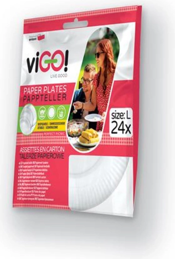 Platos de papel VIGO 23 cm, 24 uds.