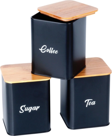 Juego de botes con estilo para azúcar, café y té