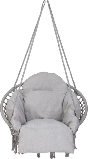 Sillón colgante nido de cigüeña LUARO con cojín XXL gris