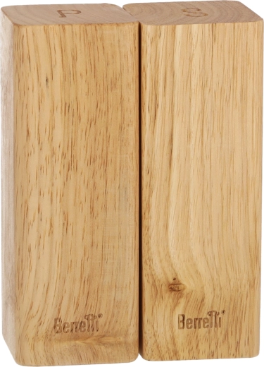 Molinillos de sal y pimienta de madera de caucho 5,5 × 5,5 × 15 cm BERRETTI