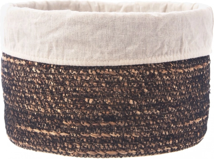 Cesta de almacenamiento tejida a mano con forro textil extraíble 20 × 13 cm
