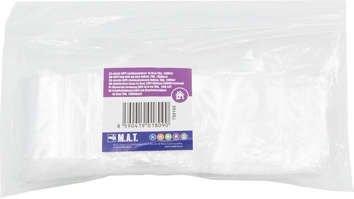 Bolsas con cierre rápido LDPE 4 × 6 cm, transparentes (100 uds.)