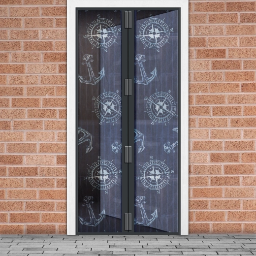 Mosquitera magnética para puertas con motivo de ancla 100 × 210 cm