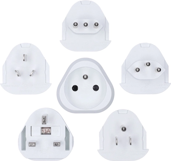 Adaptador de viaje universal Solight con toma de tierra - 1 unidad