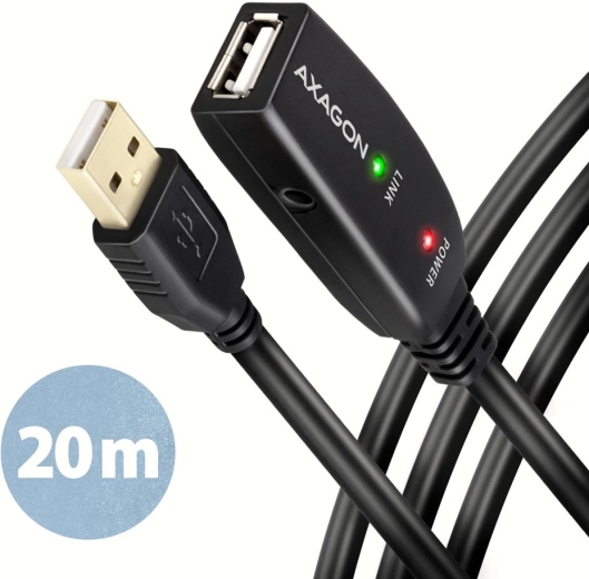 Axagon Cable extensor activo USB 2.0 20 m