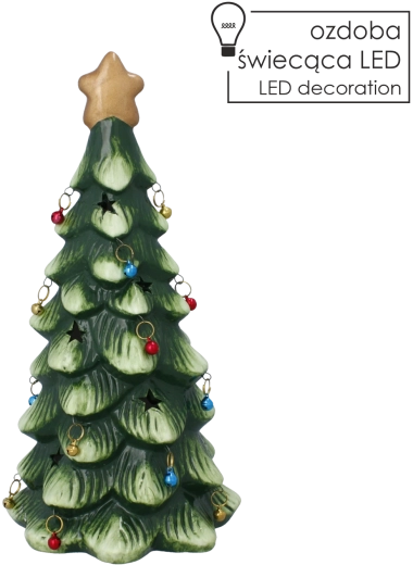 Árbol decorativo navideño con iluminación LED y adornos