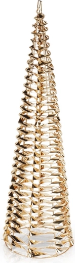 Árbol de Navidad luminoso en forma de cono dorado de 60 cm, 60 LED