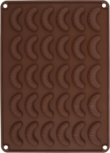 Molde de silicona para galletas en forma de cuernitos, naranja – 30 uds.