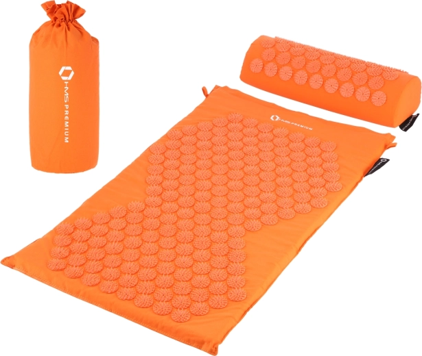 Set de acupresión con esterilla y almohada HMS Premium, naranja