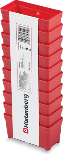Juego de cajas de plástico para herramientas, 10 unidades, rojas, 10,5 × 5 × 5 cm