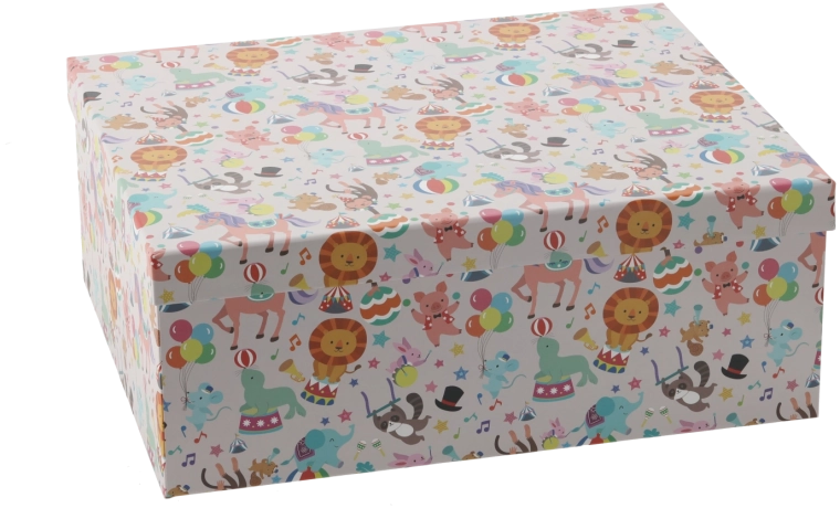 Caja de regalo con motivo de animales de colores 23,8 × 18,2 × 9,3 cm