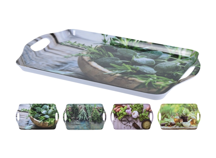 Bandeja de servir de melamina 45 × 30 cm con asas