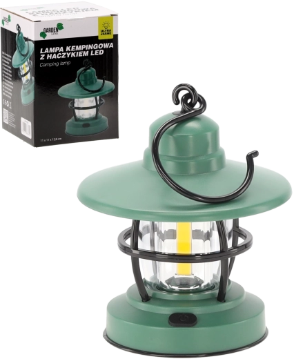 Linterna LED de camping con gancho 11 × 11 × 12,8 cm