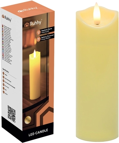 Vela LED 17 × 5 cm con llama parpadeante RUHHY
