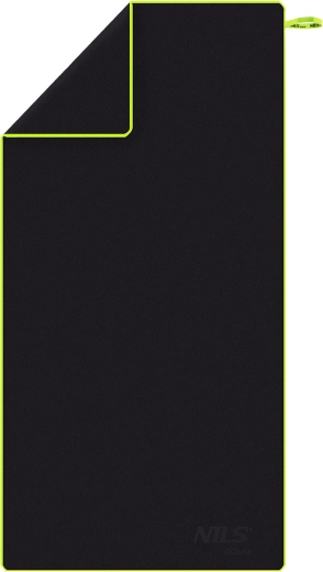 Toalla de microfibra de secado rápido NILS aqua negra/verde 140 × 70 cm