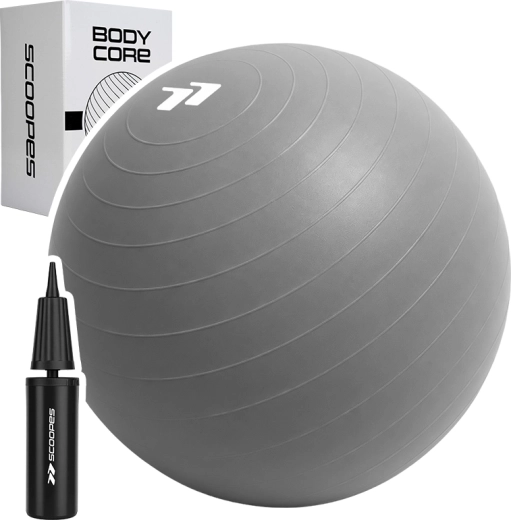 Pelota de gimnasia BodyCore de 75 cm, gris