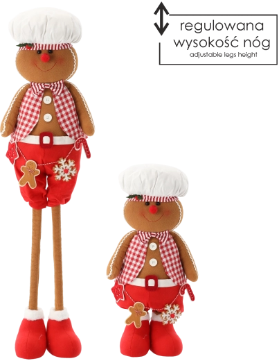 Decoración navideña: hombre de jengibre con patas telescópicas