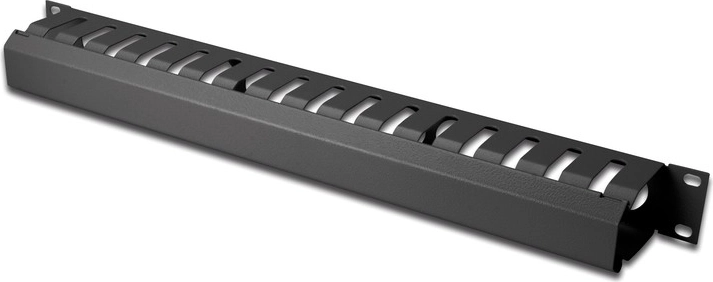 Organizador de cables 1U para rack 19″, canal de cableado, negro RAL 9005