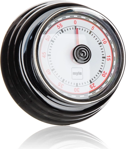 Temporizador de cocina CULINARIA, 7 cm, acero inoxidable, negro, con imán