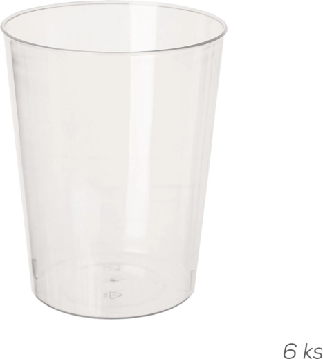 Vaso de plástico transparente de 280 ml - 6 unidades