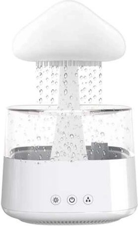 Efecto de lluvia cayendo y regulación de la humidificación