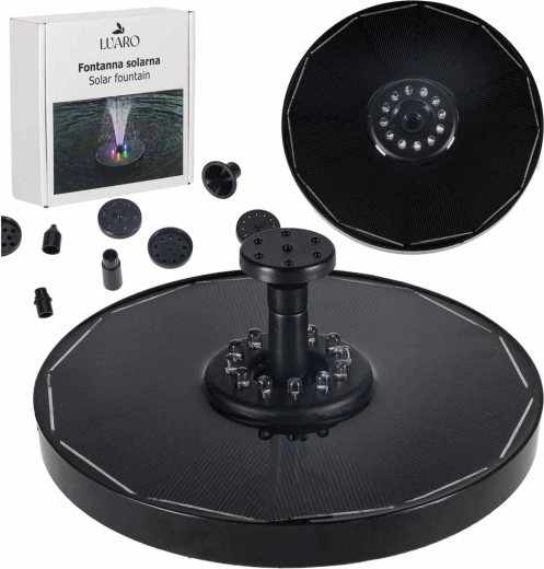 Fuente solar flotante para estanque con LED RGB, 16,5 cm