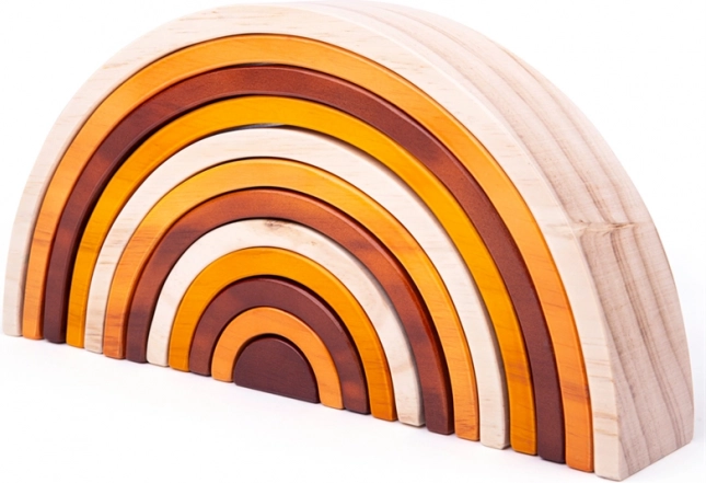 Bigjigs Baby arcoíris apilable de madera natural grande