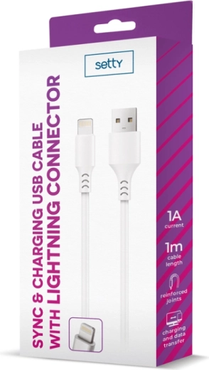 Cable Setty USB–Lightning 1 m blanco