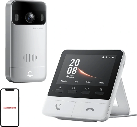Timbre con video inteligente SwitchBot con monitor interior (2K)