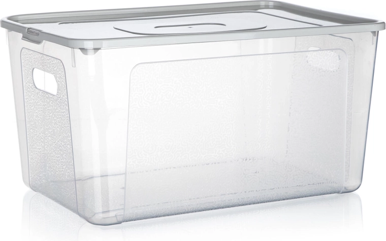 Caja de almacenamiento con tapa 17 l MULTIBOX – plástico transparente