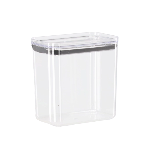 Caja de almacenamiento rectangular de 2,1 l para alimentos, transparente y apilable