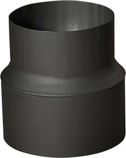 Reducción tubular de conducto de humos 200/180 mm, longitud 160 mm, grosor 1,5 mm, negra