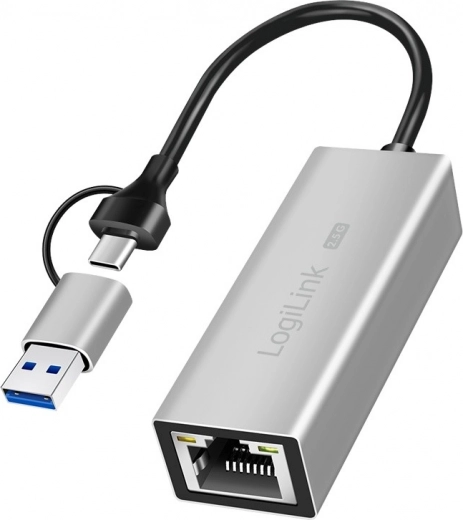 Adaptador USB‑A/USB‑C a Ethernet 2,5G, gris