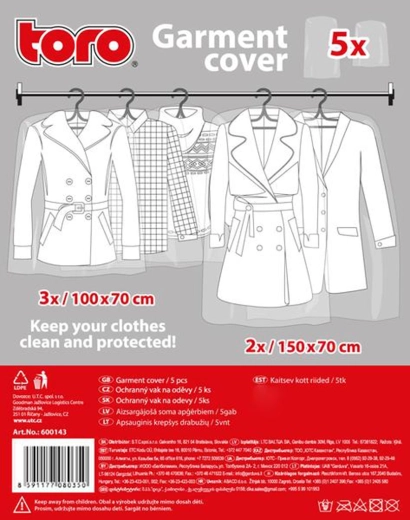 Fundas protectoras para ropa: desechables, transparentes, set de 5 uds.