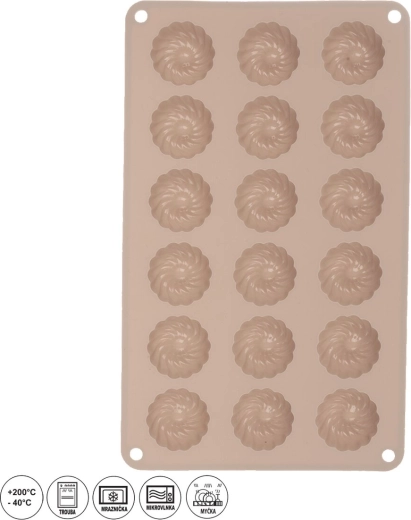 Molde de silicona para mini rosquillas 18 uds beige